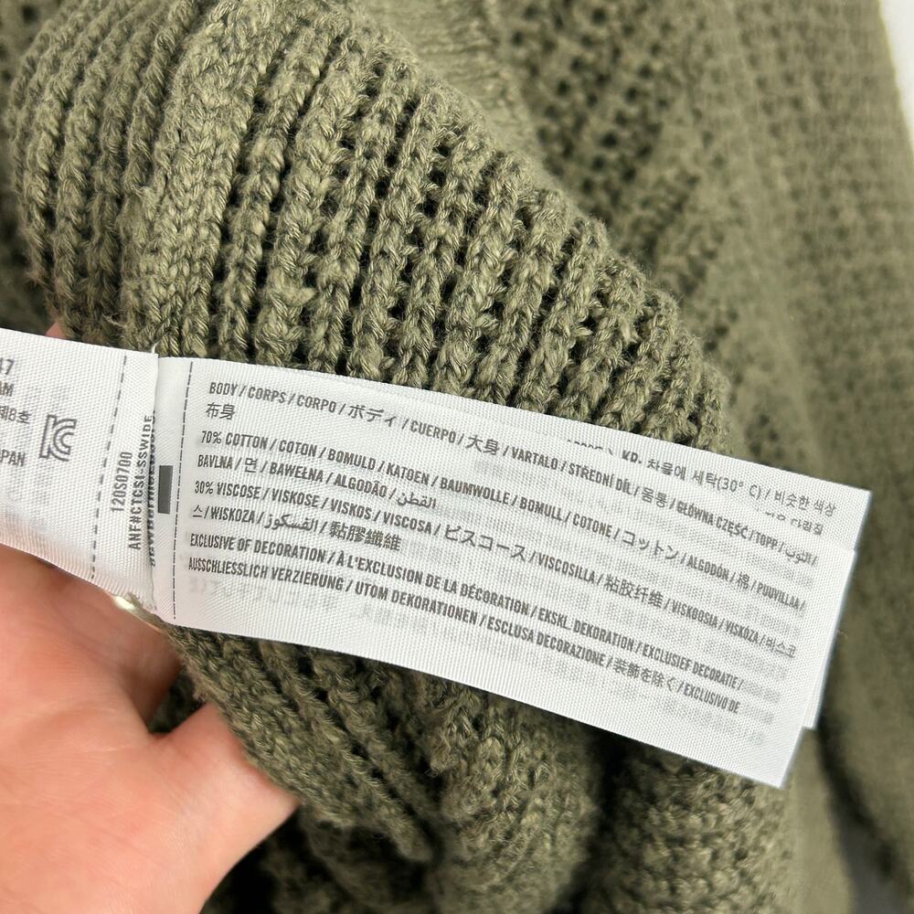 Abercrombie & Fitch Long-Sleeve 3-Button Sweater Knit Green Polo S - Picture 8 of 8